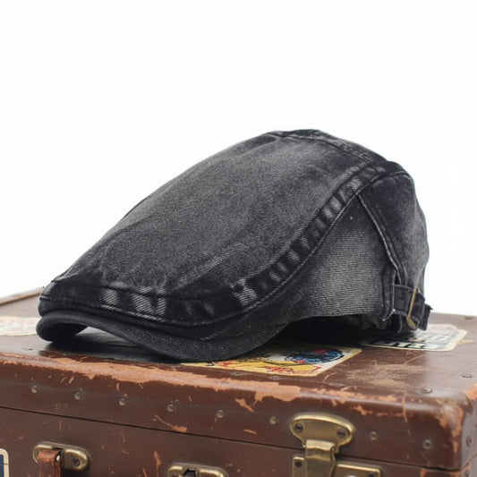 Washed Denim Flat Cap | LOGAN