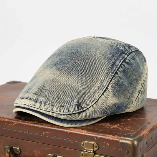 Washed Denim Flat Cap | LEXINGTON