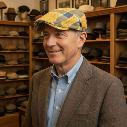 Plaid Cotton Flat Cap | JACKSONVILLE