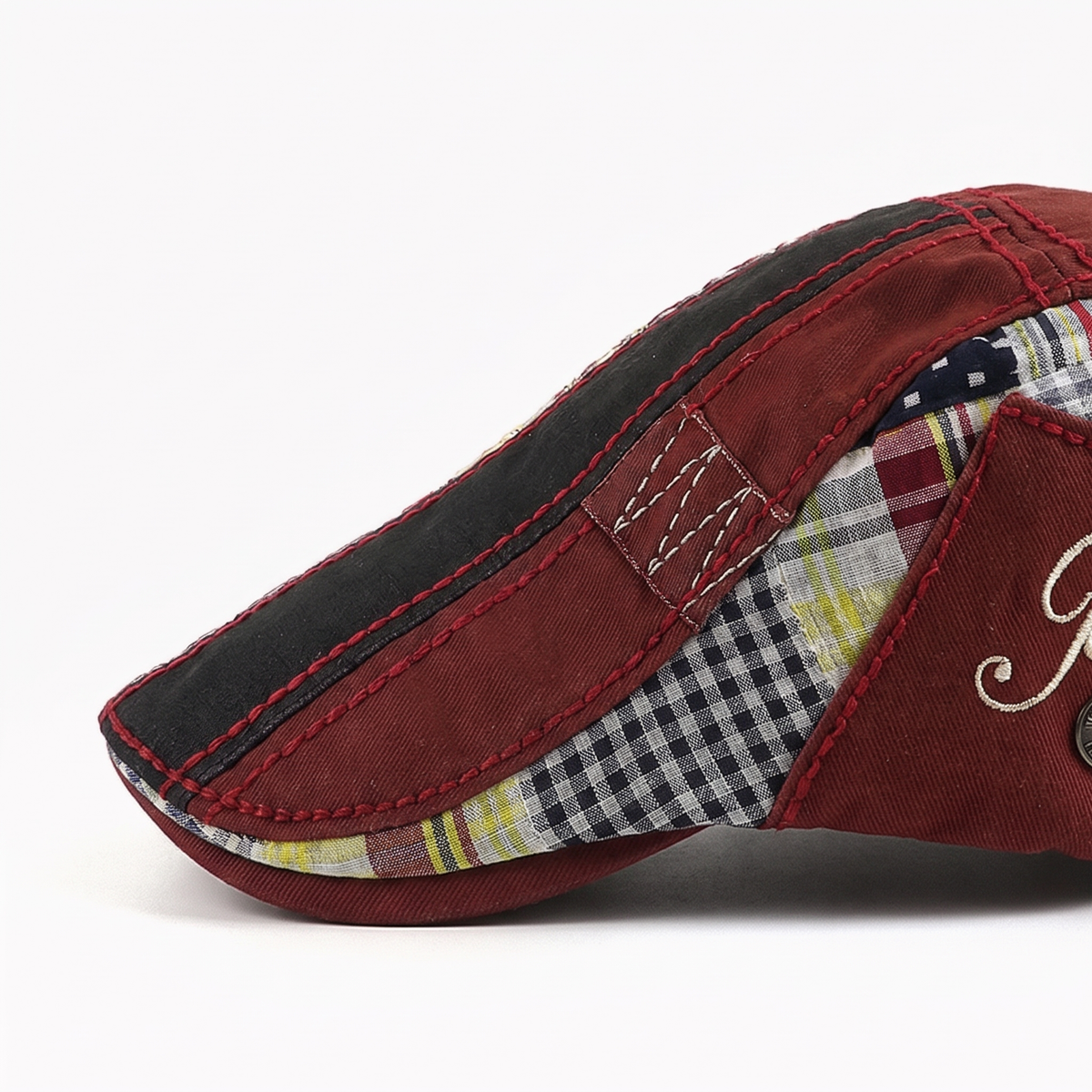 Delta Wine Red cap — Side · rear cropped