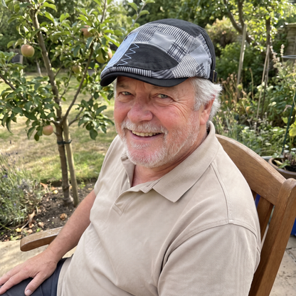 AI model wearing the Durham Black cap