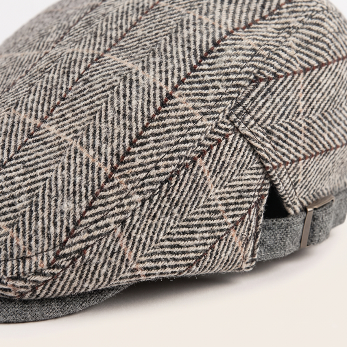 Lawton Light Gray cap — Fabric detail