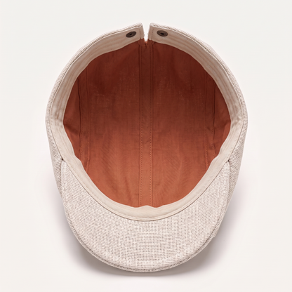 Sheridan Beige cap — Inside · dark orange lining
